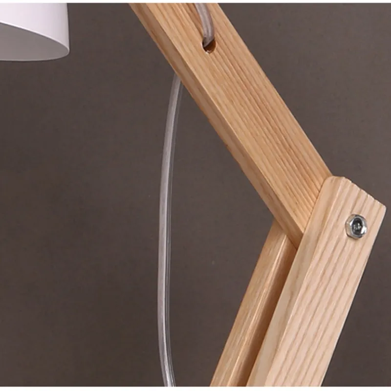 Lampada da tavolo in legno Nordico semplice pieghevole personalità creativa lettura camera da letto soggiorno comodino lavoro studio bianco nero9655906