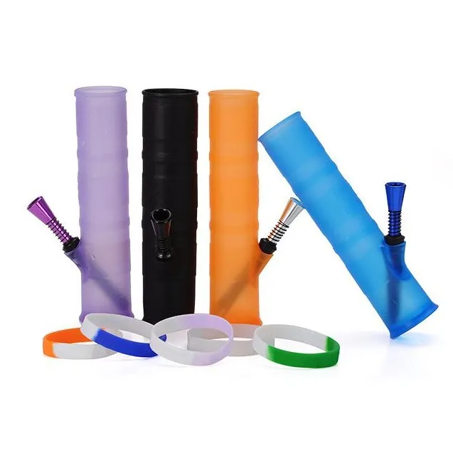 Portable Silicone Narghilè Tubi d'acqua Bong infrangibili Shisha Silicone Fumo Bong Lavabile Pieghevole Spedizione gratuita da DHL