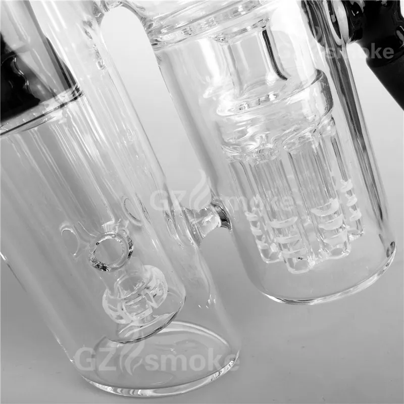 Nwe black 14mm 18mm double 8arms ashcatcher for glass bongs ash catcher smoking water pipes with quartz nail thick heavy pipes hookahs