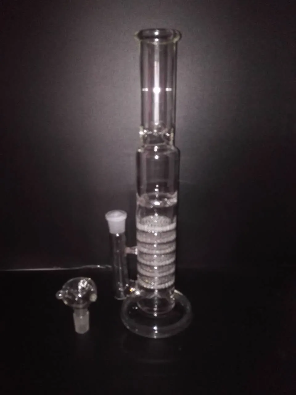 H38CM D:5CM. Glass bong Handy Water Pipe 7 Layer is blue