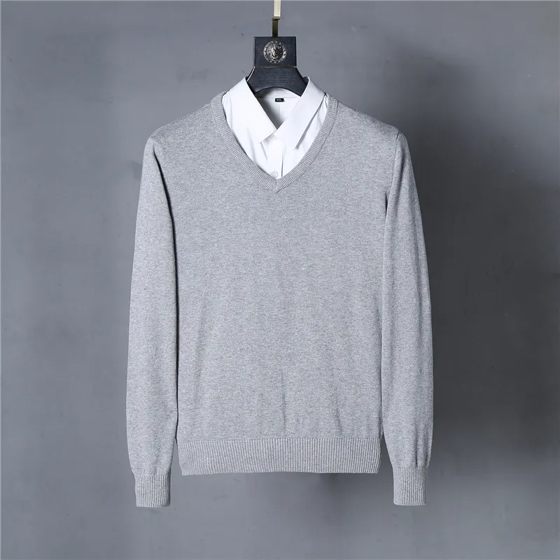 Brand New Men`s V-neck Sweaters 100% cotton Plus size S-XXL men knited pullover drop shipping