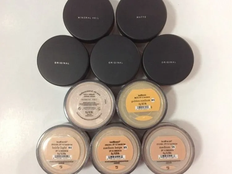 Minerals Foundation orijinal Foundation pudra pudrası 8g C10 orta/8g N10 oldukça hafif/8g orta C25/8g orta bej N20/9g mineral peçe.