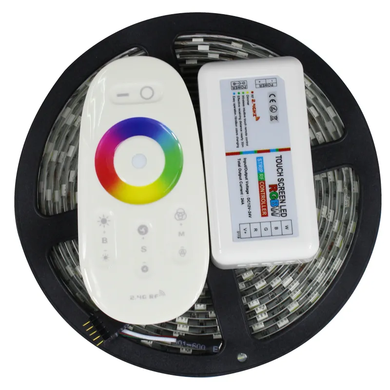 5M 유연한 RGBW 5050 SMD LED 스트립 빛 IP65 방수 DC12V RGB + 화이트 다이오드 테이프 + RGBW 원격 컨트롤러 + 12V 5A 전원 어댑터 / 