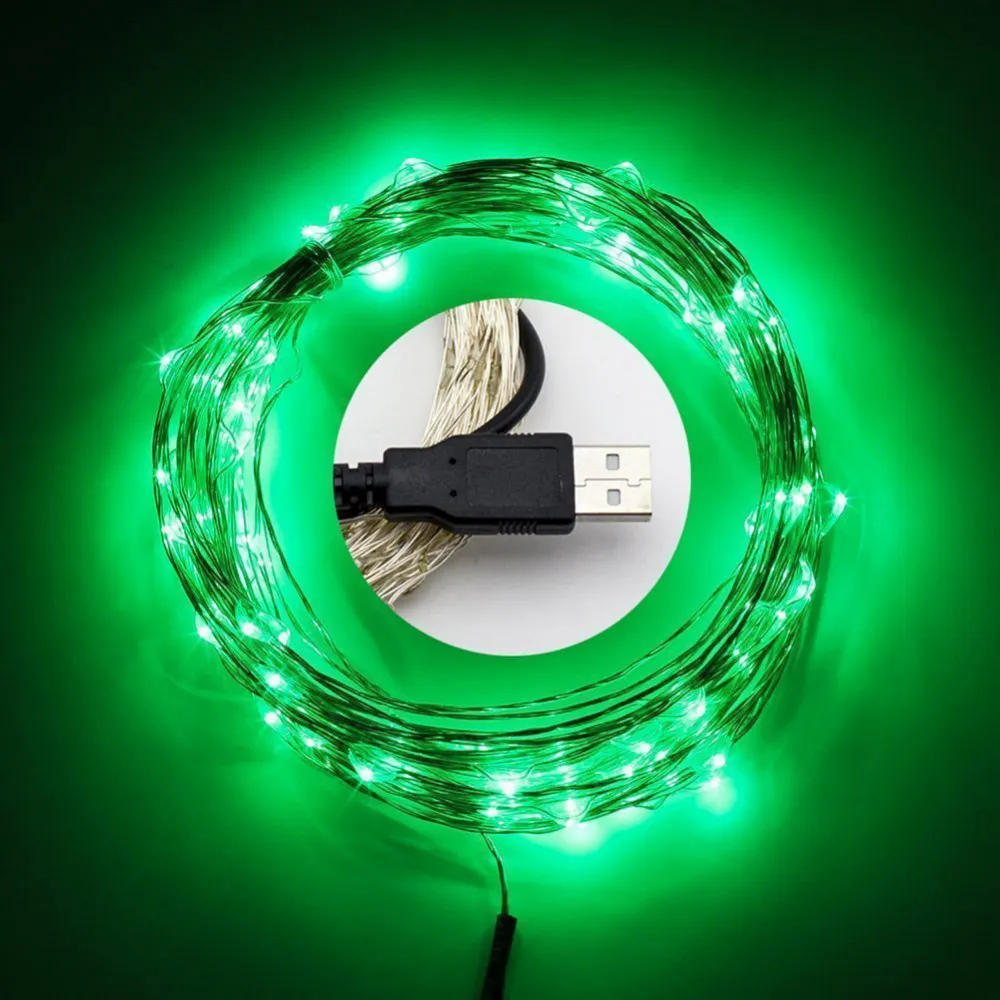 5V USB操作5M 50 ledクリスマス休暇ウェディングパーティーデコレーションフェスティバルLED銅線ストリング妖精ライトランプ
