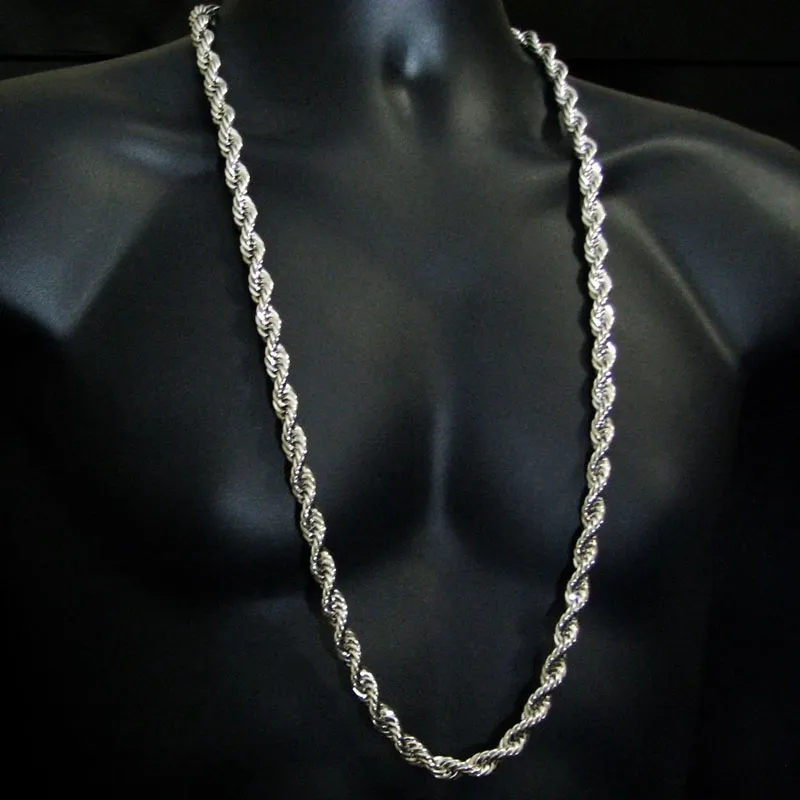 5mm 76 cm hiphop link ketting lange ketting goud verzilverd sieraden voor hangers party club slijtage