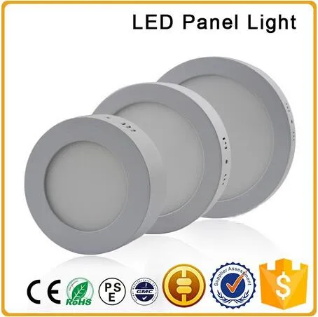 LED-ytmonterad panellampa 6W 12W 18W AC85-265V LED-rund SMD 2835 Sidodel med aluminium och akryl ljusstyrningsplatta
