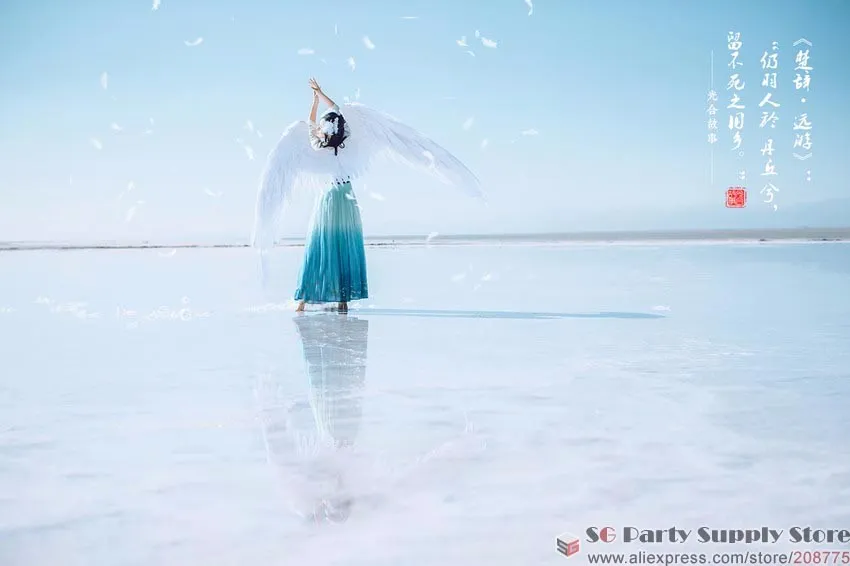 Костюмированные красивые бело-красные мультяшные крылья ангела с перьями для показа мод, реквизит для свадебной съемки, косплей, игра, костюм 2853421