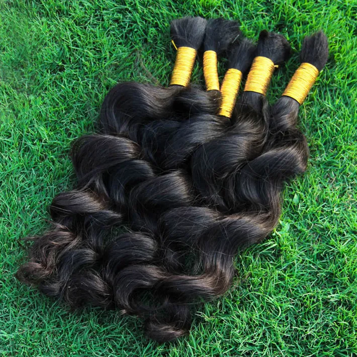 Human Hair Bulk No Weft Peruvian Loose Wave Hair 3 Bundles Curly Human Hair Extensions For Micro braids Cheap Weave Bulks6915156