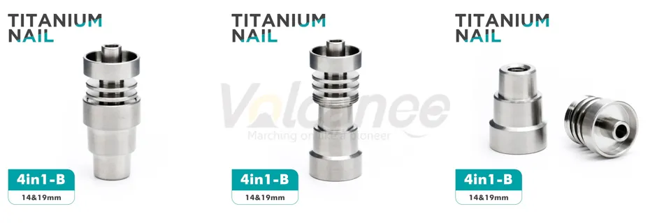 Universal Domeless Titânio Fumar Nail 10mm 14mm 19mm Feminino Junta Masculina 4 em 1 6 In1 Espiral