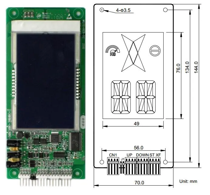 Monarch Elevator parti originali COP LOP display LCD indicatore MCTC-HCB-D2 sistema di controllo Nice3000