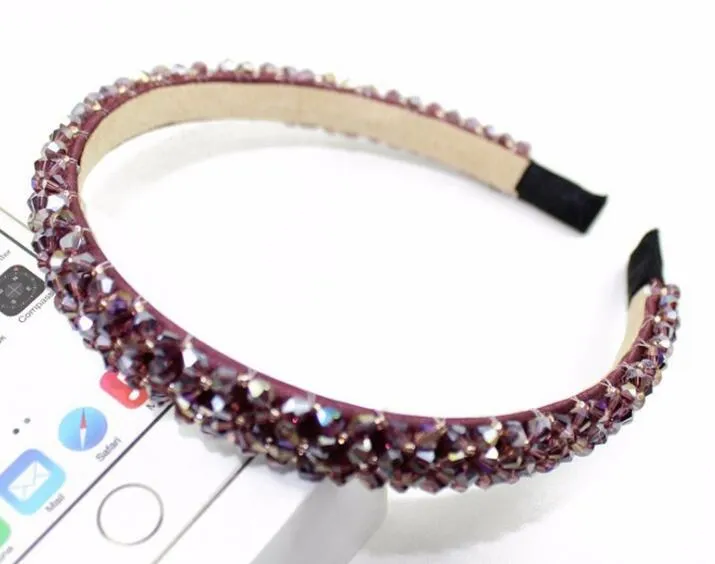 Nuevo Multicolor Cristal de cristal diadema moda banda para el cabello hecho a mano para mujeres niñas accesorios para el cabello joyería Hairband