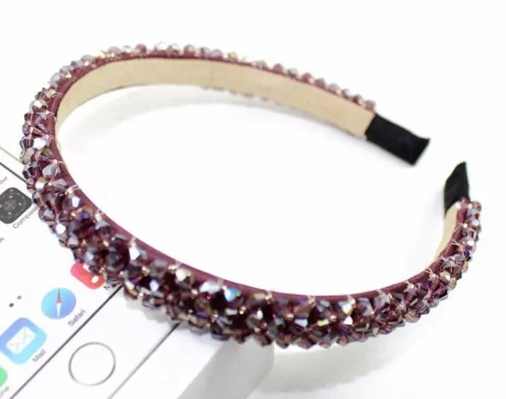 New Multicolor Crystal Glass Headband Fashion Handmade Hair Band For Women Girls Hair Accessories Hairband Jewelry7017188