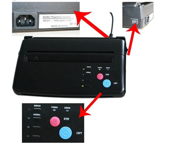 Groothandel-laagste prijs A4 Transfer Papier Zwart Tattoo Copier Thermische Stencil Copy Transfer Machine