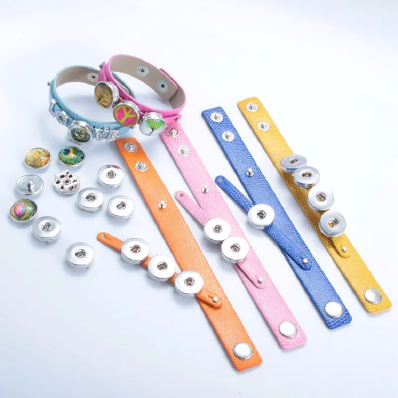 de haute qualité sept couleurs rondes en résine gingembre boutons-pression ronds en verre boutons-pression Bracelets adaptés 18mm boutons-pression bijoux247u