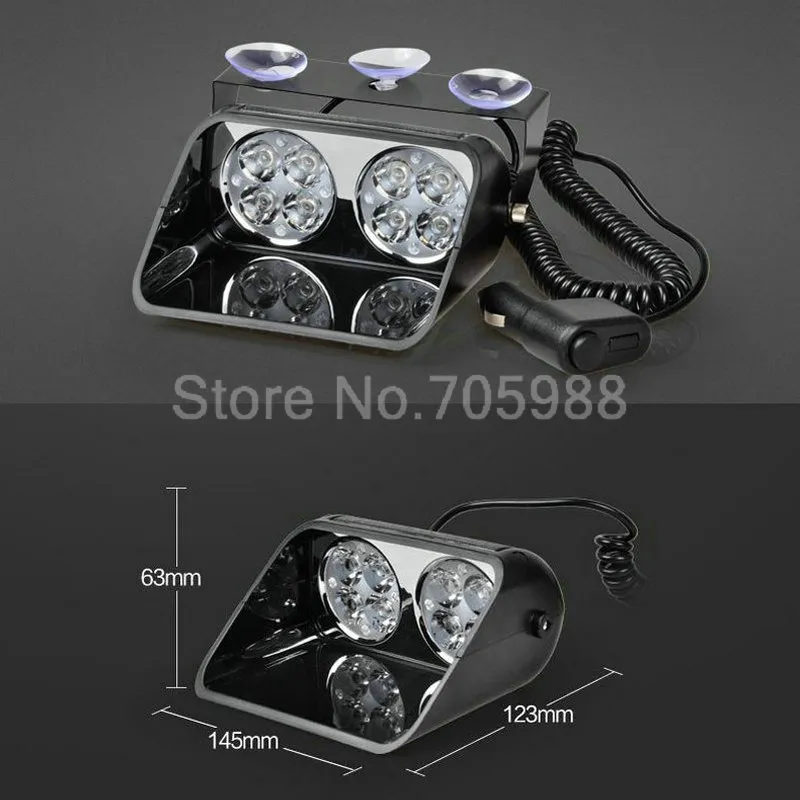 8 LED Strobe Flash Light Car Warning Police Light Flashing Firemen Fog Lamp2313294