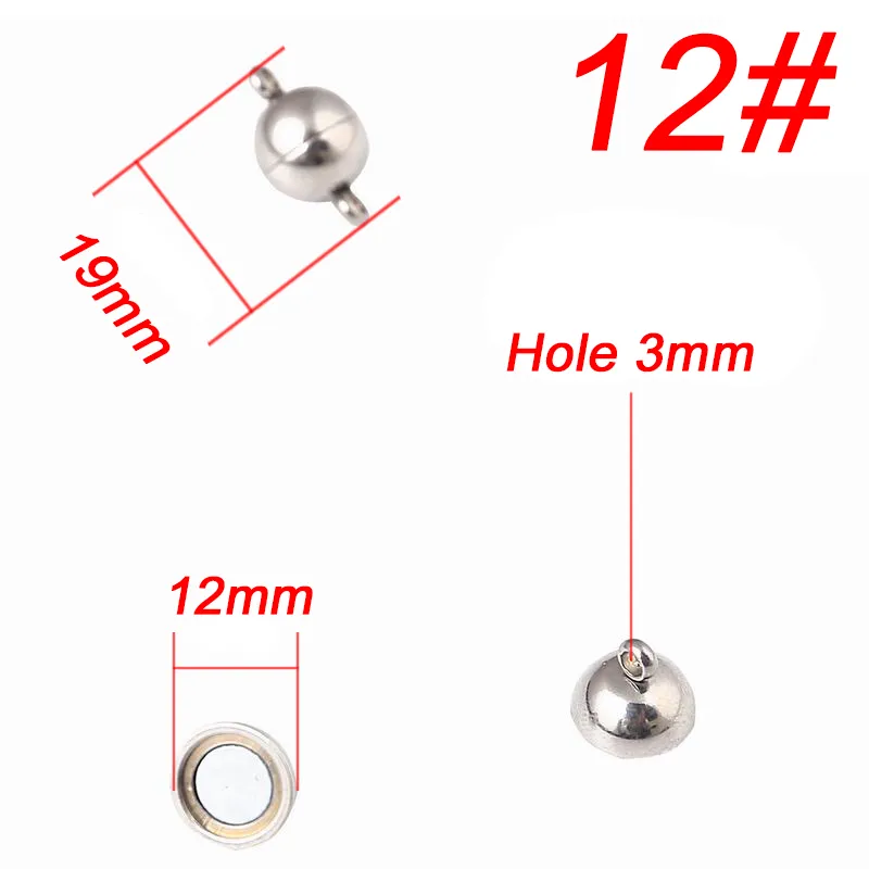 6/8/10 / 12mm fermoirs magnétiques fermetures à aimant en acier inoxydable fermoir boucle fit collier fait main chaîne collier fabrication