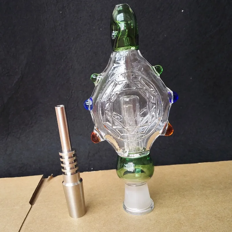 Kit di ciondoli Perc Nectar Collector con chiodo in titanio da 14 mm Bong in vetro indossabile piattaforma petrolifera Raffreddato ad acqua e antigoccia Alta qualità