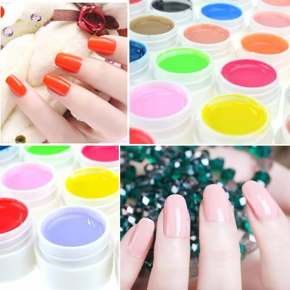 Top Quality Nail Gel 36 Pure Colors Pots Bling Cover UV Gel Nail Art Tips Extension Manicure for Girls Nail Polish Finger Ink