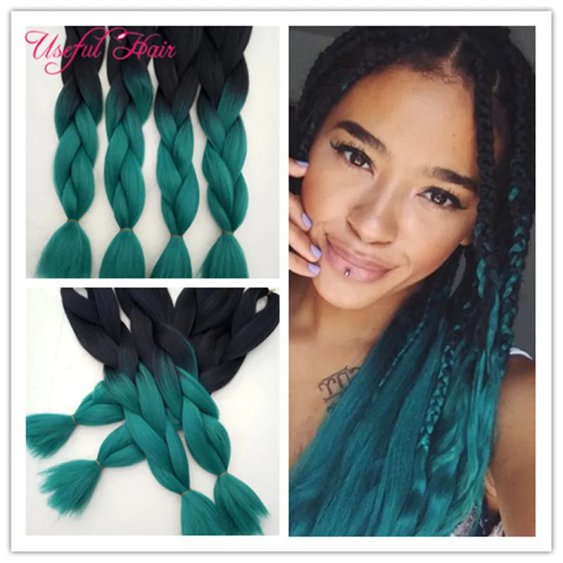 Klassieke Jumbo Vlechten Marley Hair Extension Twist Premium 24 inch Synthetisch Vlechten Haar Ombre Kleur Haak Gevlochten Hair Extensions