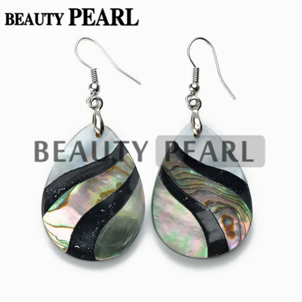 Teardrop Charm Paua Abalone Shell Oorbellen voor Dames Unieke Sieraden Natuurlijke Abalone Shell Steenhaak Oorbellen