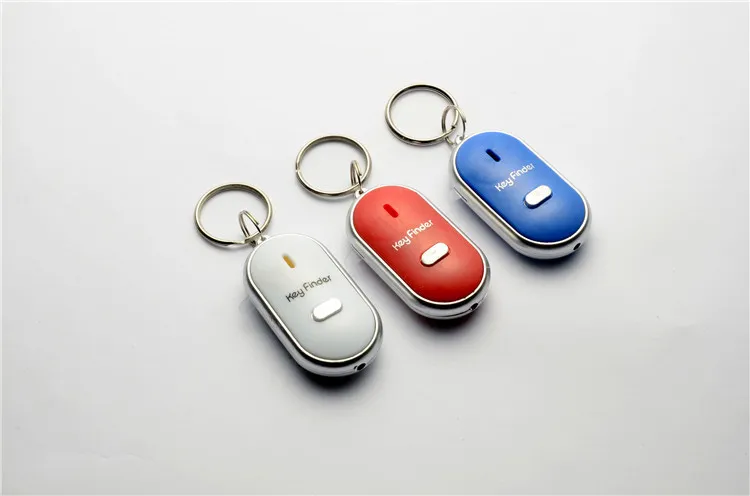 Anti-Lost Finder Sensor Alarm Whistle Key Finder LED With Batteries Safely Security Keychain Whistle Sound LED Light High Quality