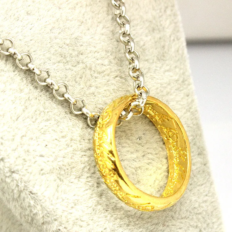 Finger Ring Necklace The Lord of The Rings Necklace Movie Ornaments Charming Alloy Finger Ring Pendant Necklace