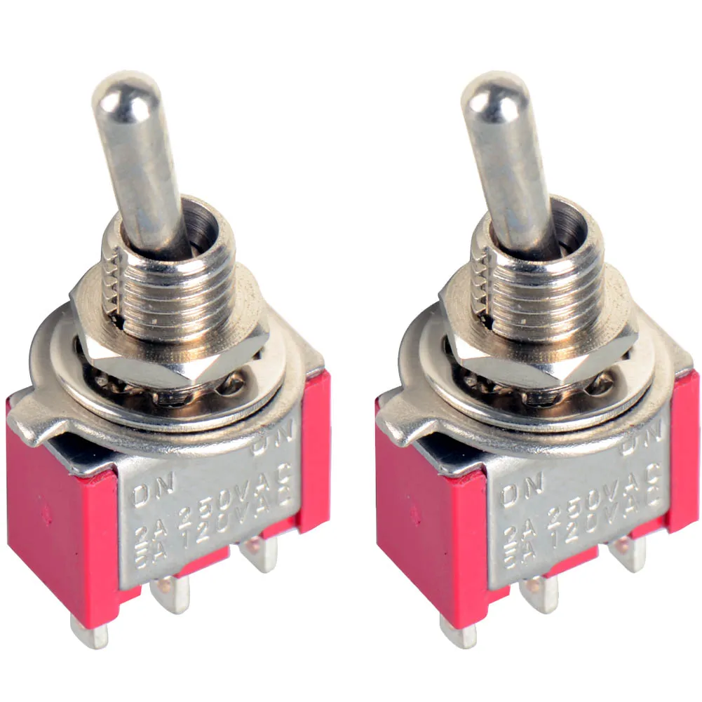 2x 3-Pin Mini Toggle Switch SPDT On-On MTS-102 Miniature Toggle Switch B00275