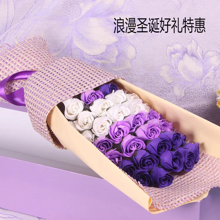 33 pièces savon fleur Bouquet Roses cadeau emballage pétale savon saint valentin cadeau noël cadeau anniversaire cadeau