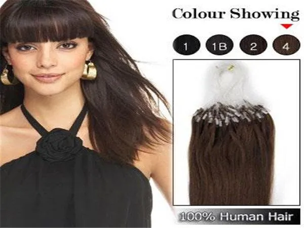 Микро -петля наращивание волос Human Remy Hair 18 20 22 24 Бразильские девственные волосы прямые 50 г лот 0 5 г прядь 13 цветов5621978