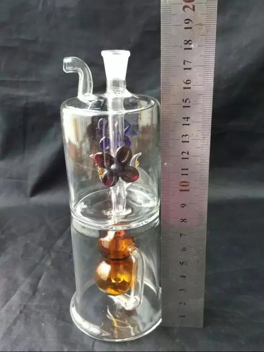 Bangs de verre de gourde de fleur - Gamiage à narguilage en verre Verre de tabagisme Verre Gong - Gireaux d'huile Bangs en verre Verre Gobelet Fumer Pipe - Vap-vaporisateur