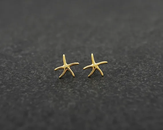 Fashion starfish stud earrings zinc alloy silver plated stud earring Marine biological stud earrings for women wholesale