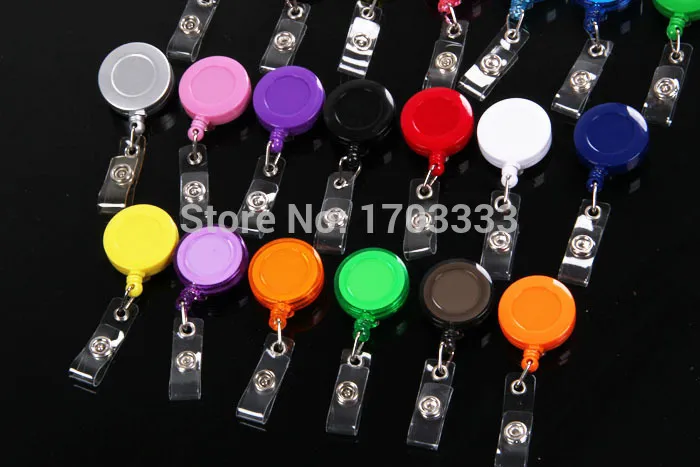 500 stks/partij Intrekbare Lanyard Id-kaart Badge Houder Rollen met Clip Houden ID, sleutel en Mobiele telefoon Veilig #GF79