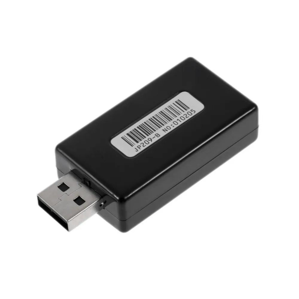 JP209-B CM108 Mini USB 2.0 3D Externo 7.1 Canal Sonido Virtual 12Mbps Adaptador de tarjeta de sonido de audio de alta calidad