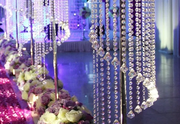 Luxury Fashion Long Crystal Wedding Flower Stand Walkway Decor Wedding Road Table Centerpieces Event Party T Stand Decoratio5853675