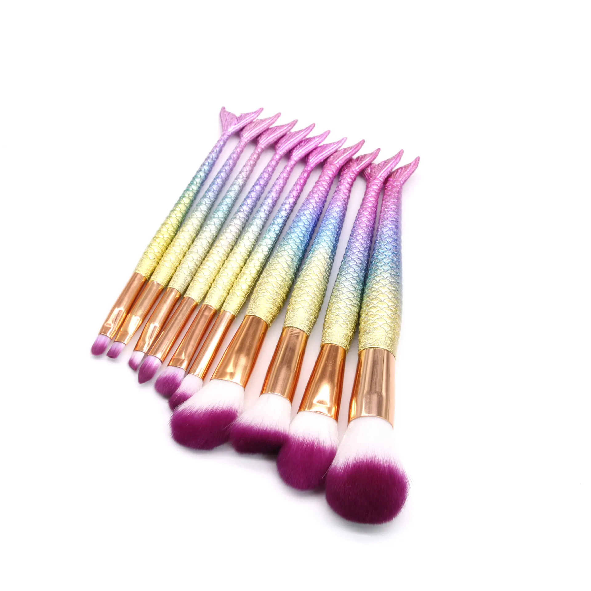Makeup Brushes Sets Mermaid 3D Colorful Professional Make Up Brushes Foundation Blush Cosmetic Brush Set Kit Tool