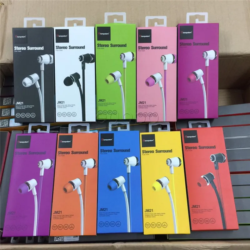 Langsdom JM21 In Ear Auricolare Colorato Auricolare Hifi Auricolari Bassi Auricolare Samsung ZTE Cellulare con pacchetto di vendita al dettaglio