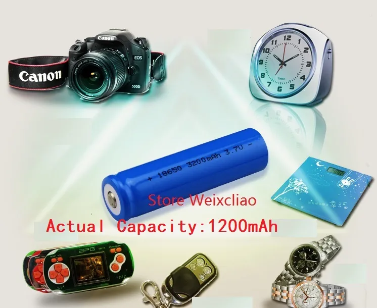 1 18650 37V 1200mAh Lithium li ion Rechargeable Battery 37 Volt liion batteries positive plate Flat or Pointed 3141800