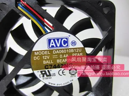 AVC DA06010B12U 6CM 60 * 60 * 10 12V 0.40A 4ワイヤーPWMスリム大気量冷却ファン