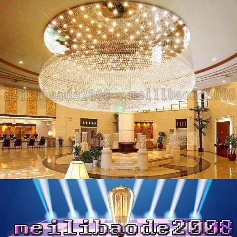 PL14XY Dia 60-100cm Rotondo Dipartimento Vendite Hotel Lobby Lampadario di cristallo Villa LED Luci soggiorno Club Grandi progetti Lampada a sospensione