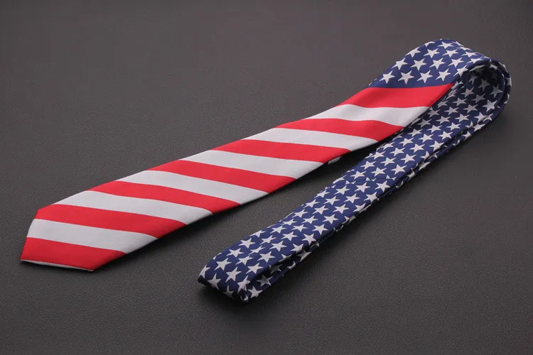 USA flagga Neck Tie National Flag Bowtie sätter mäns stripe slips för soldat scen prestanda julklappar gratis tnt fedex