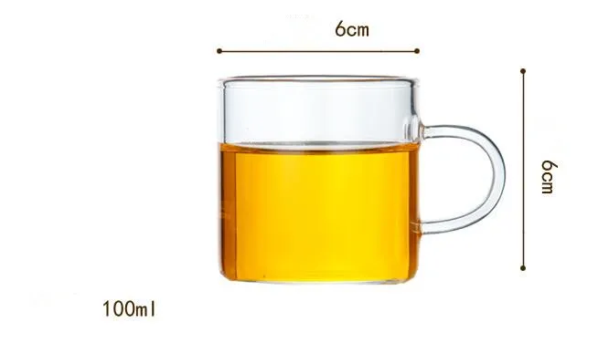 Effacer à la main Mini kungfu thé café thé au lait 100 ml tasses en verre résistant à la chaleur XB1