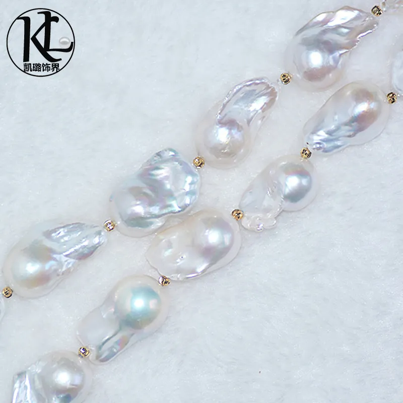 long natural freshwater pearl necklace Classic hollow out party wear decoration high quality 14-18mm baroque pearl jewelry long necklace