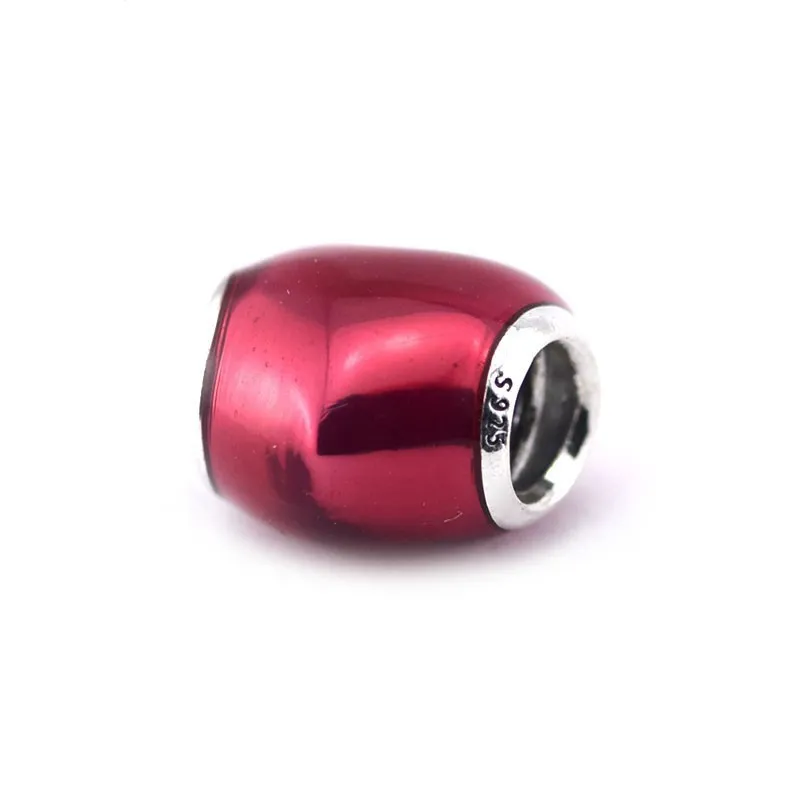 Dans mon cœur, breloques en émail fuschia, adaptées au bracelet à breloques pandora, perles en argent 100% 925, breloques en émail violet, cadeau de saint valentin