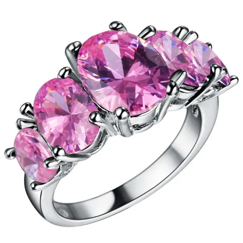 925 anel de diamante de prata esterlina anel de diamante cinco anel de pedra 0122656127