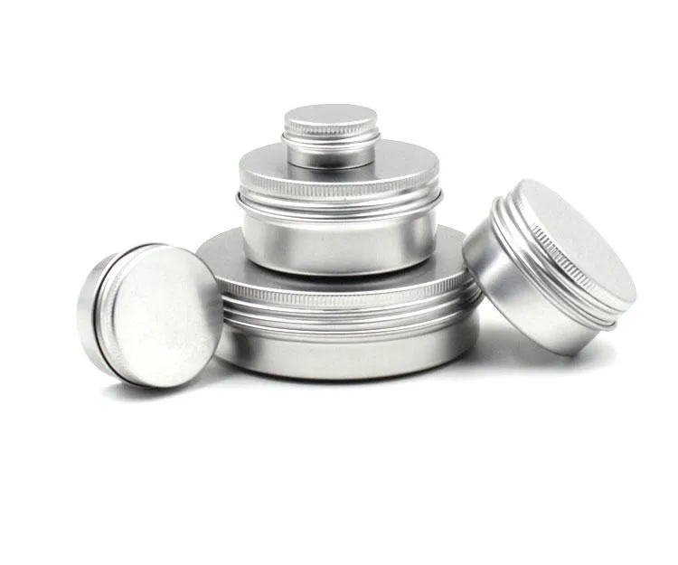 Aluminium-Blechdose, 60 ml, nachfüllbare Behälter, transparenter Schraubdeckel, runde Blechbehälter-Flasche für kosmetische Lippenbalsam-Creme
