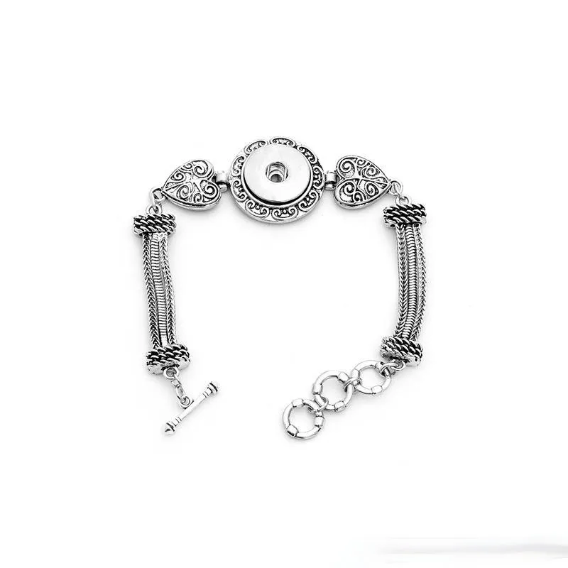 DIY Noosa Chunks Bracelets Silver Plated Interchangeable 18mm Snap Buttons Jewelry Women Fashion Bracelet 