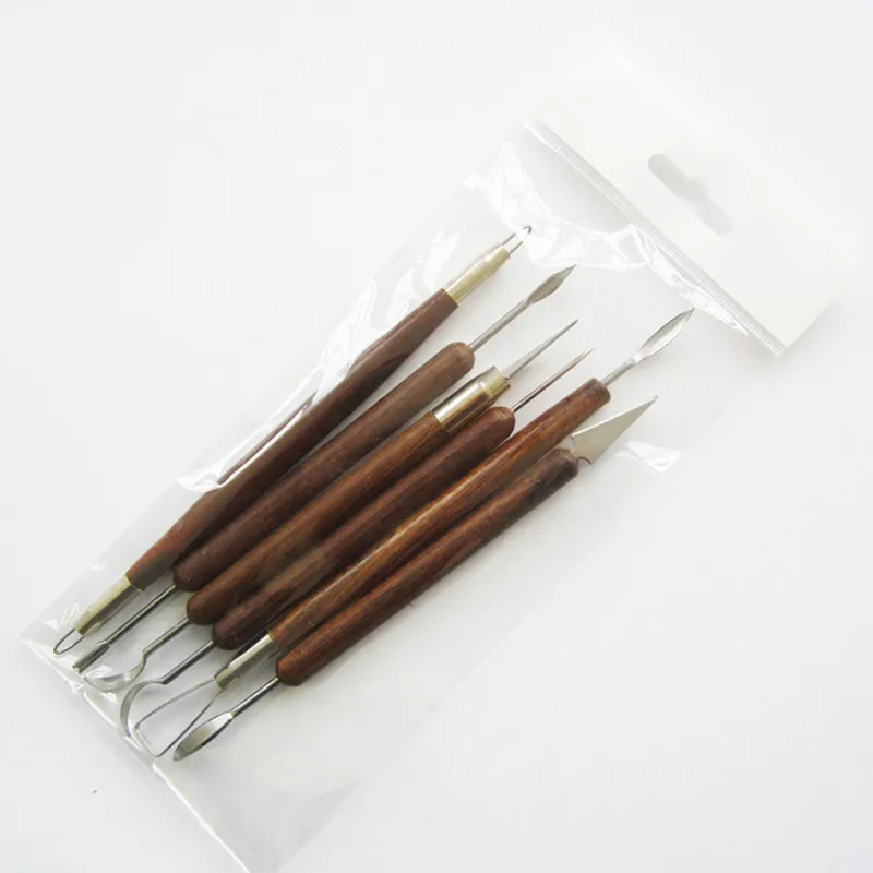 Clay Sculpting Set Wax Carving Pottery Tools Sculpt Smoothing Polymer Shapers Modeling Carved Tool Wood Handle Set Merry Christmas