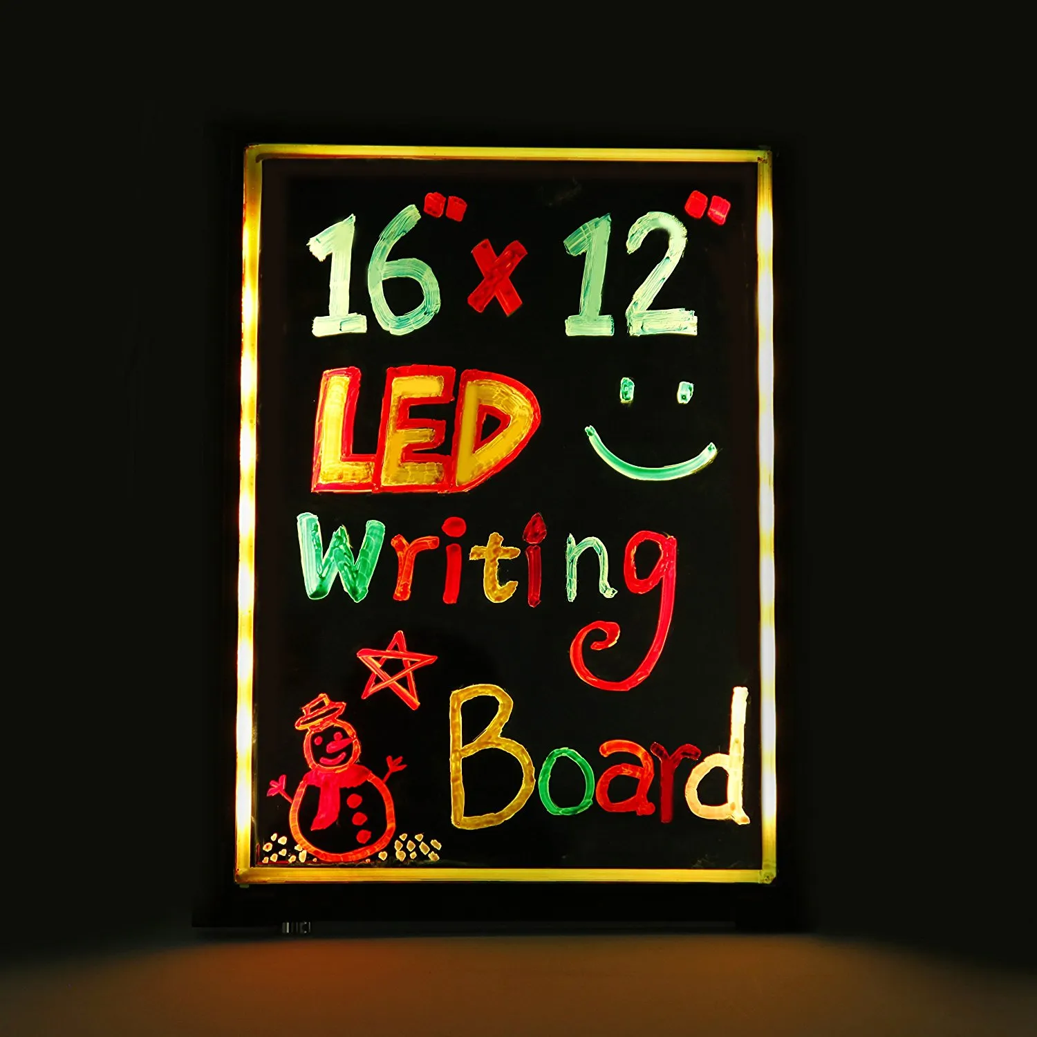 Lighting LED Writing Message Board Illuminated Erasable Neon Effect Restaurant Menu Sign with 8 Markers, 7 Colors Flashing DIY