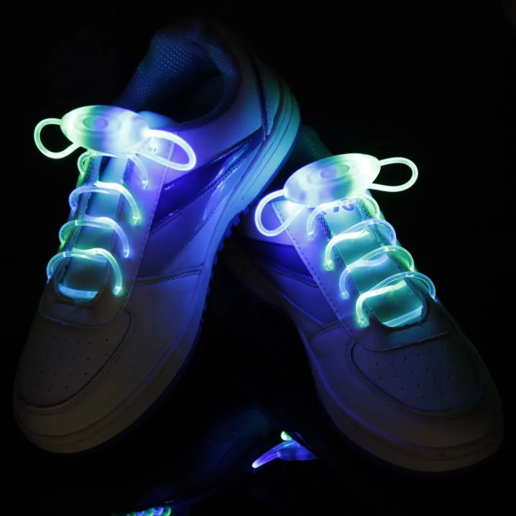 Novelty Lighting LED Blinkande Shoelaces Vattentät Lysande Fashion Light Up Casual Sneaker Shoe Laces Disco Party Night Glödande strängar