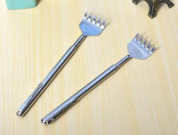 Praktisk Handy Rostfritt Pen Clip Back Scratcher Teleskopficka Skrapa Massage Kit KD1